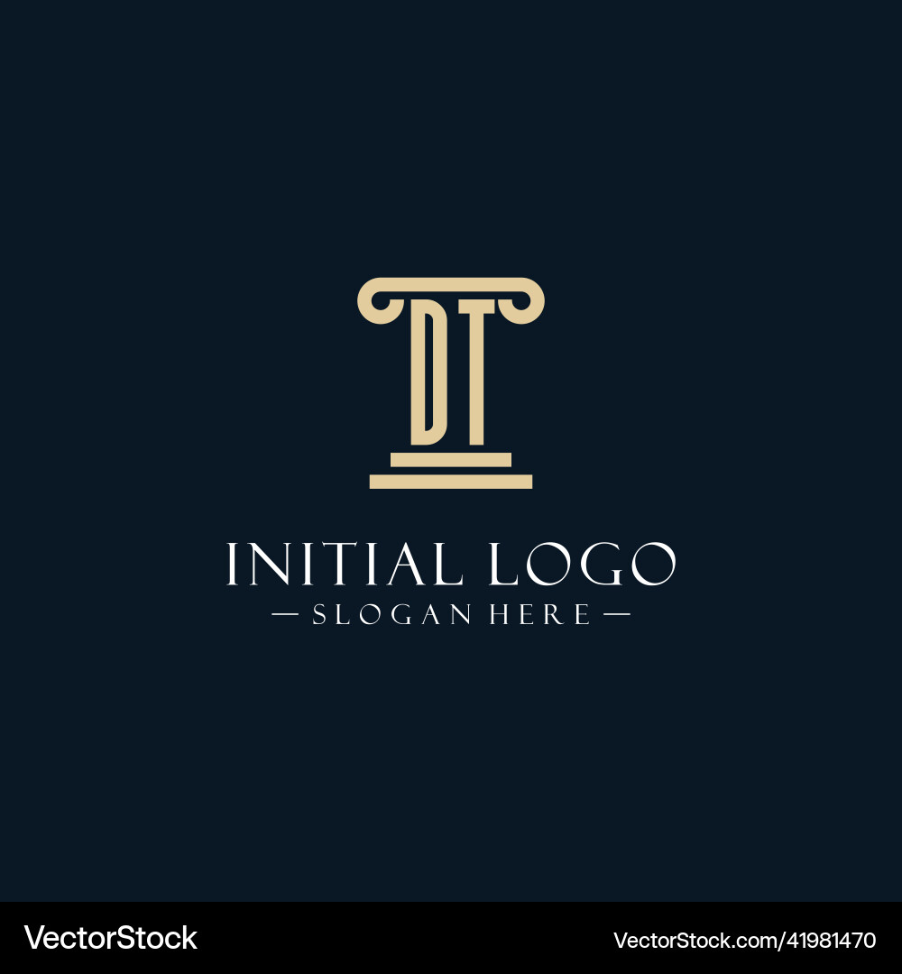 Dt initial monogram logos with pillar shapes style Dt initial monogram logos with pillar shapes style Vector Image