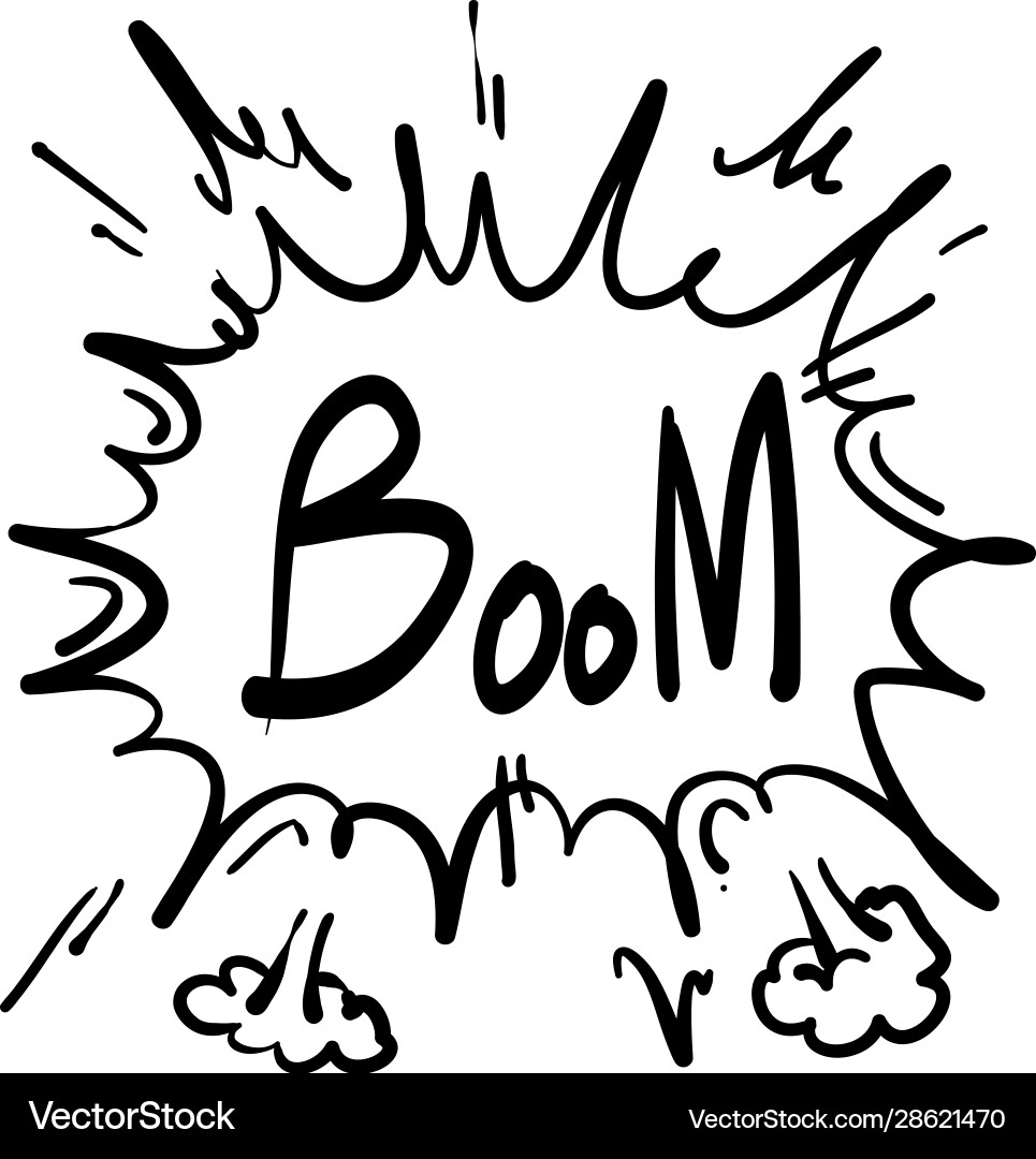 Exploding Bubble Speech - Boom! Vector Image