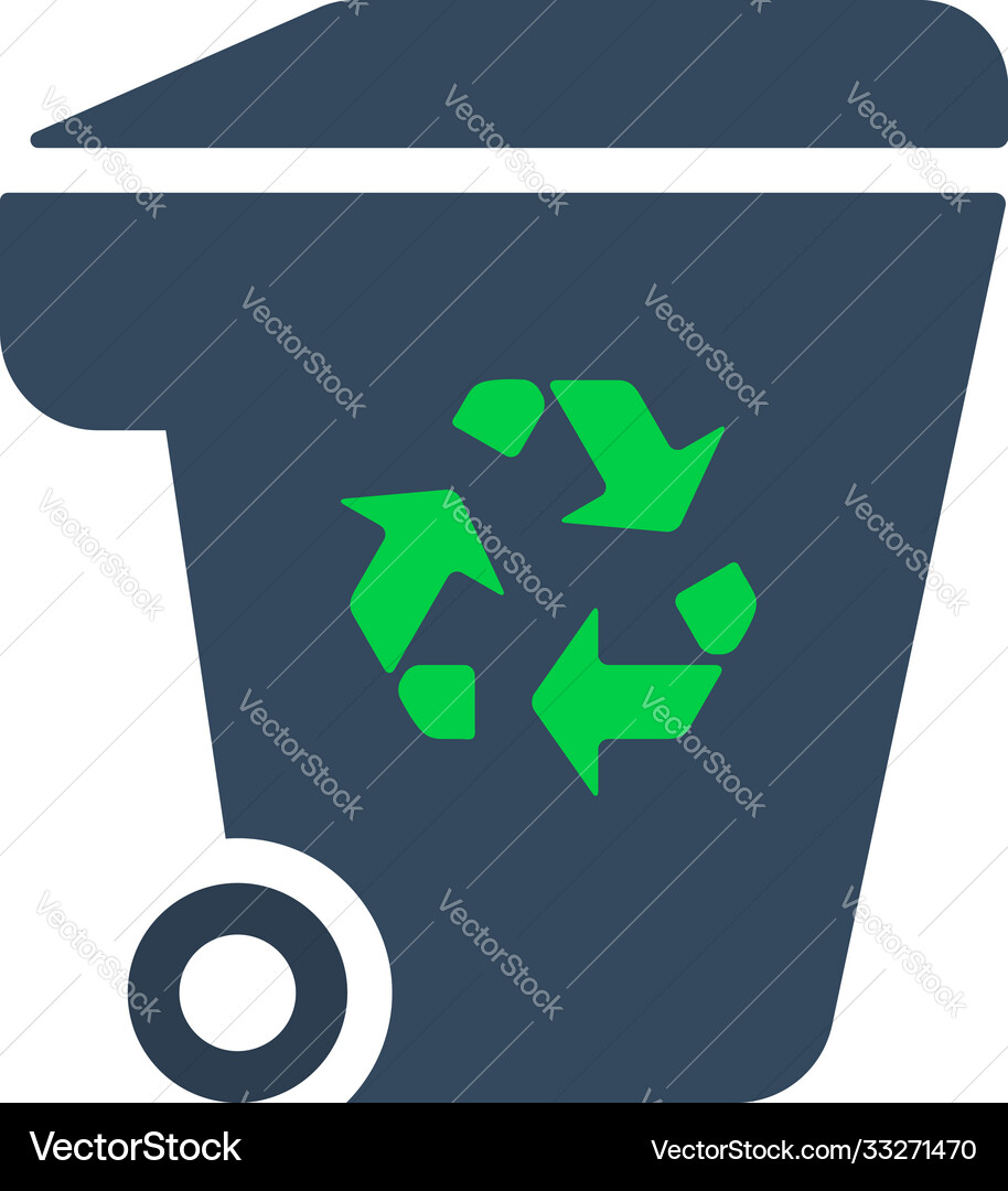 Garbage container with recycle sign icon Garbage container with recycle sign icon vector image