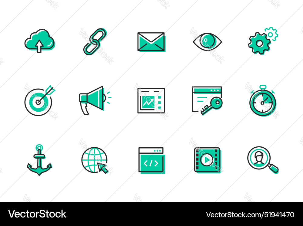 Information and data - set of line design style Information and data - set of line design style vector image