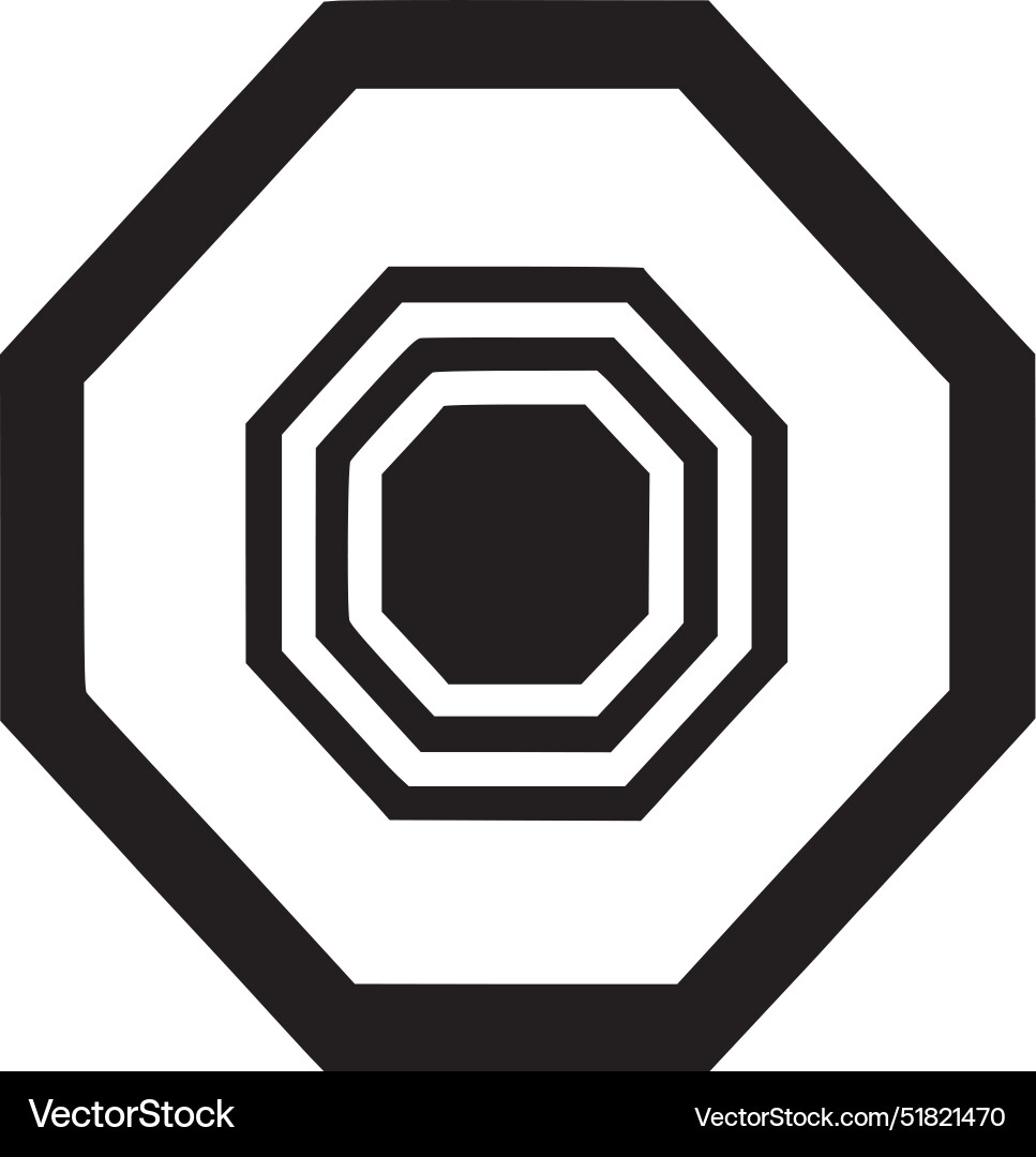 Octagon - schwarz-weiß isolierte Ikone Octagon - schwarz-weiß isolierte Ikone vektorbild