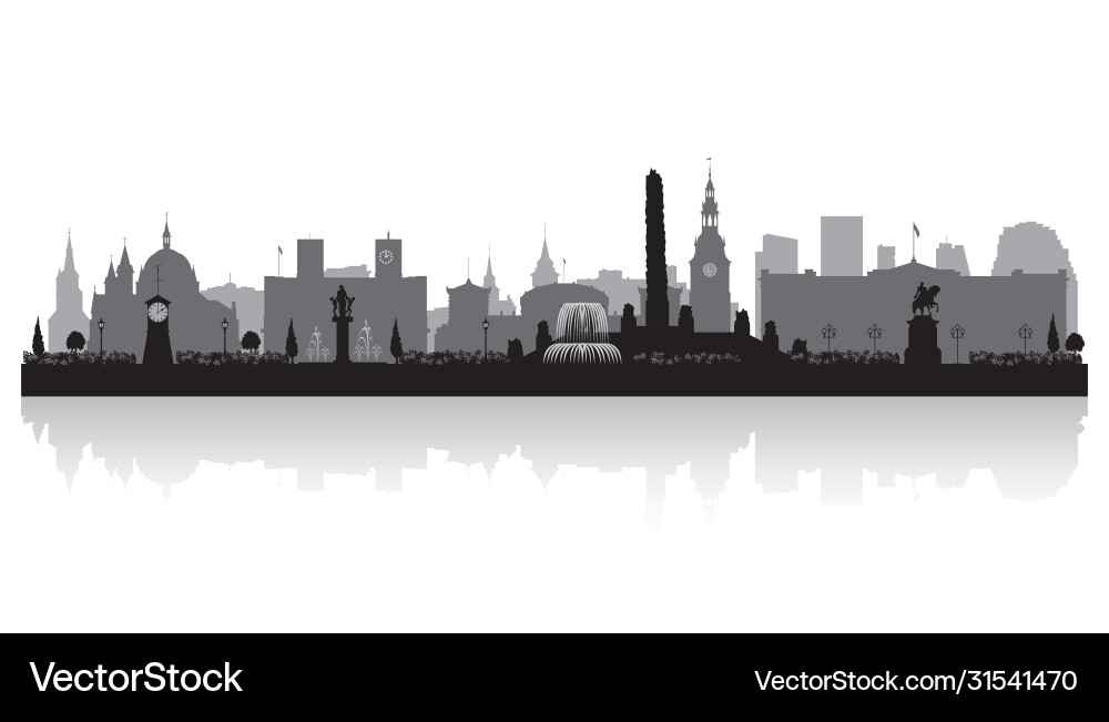 Oslo City Skyline Silhouette Vector Image
