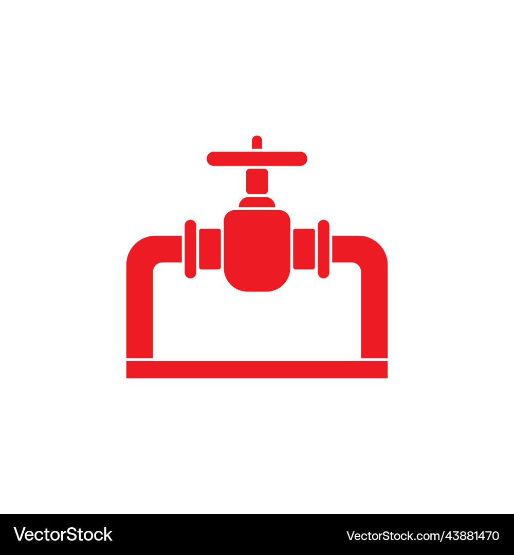 Red pipeline solid icon vector image