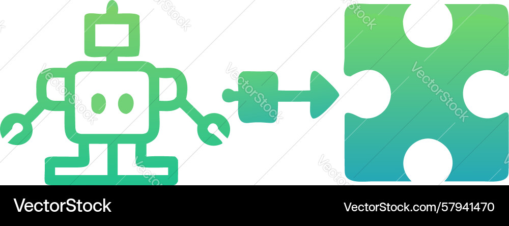 Robot Puzzle Solution Vector Image