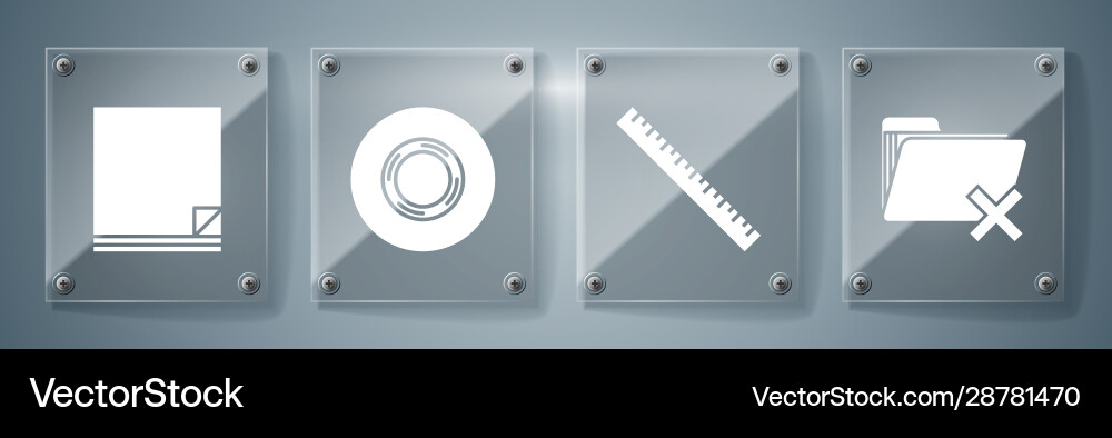Set delete folder ruler scotch and file document Set delete folder ruler scotch and file document vector image