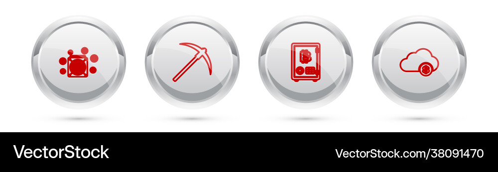 Set line asic miner pickaxe prostake Set line asic miner pickaxe prostake vector image