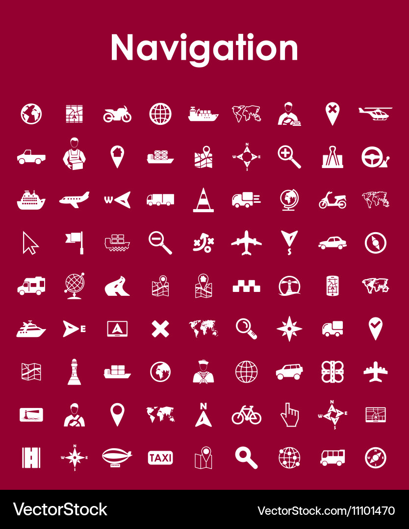 Set of navigation simple icons Vector Image