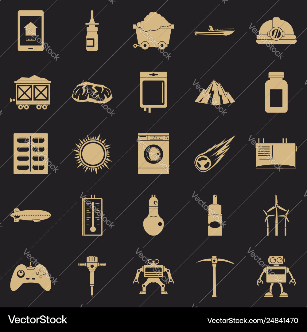 Software icons set simple style Software icons set simple style vector image