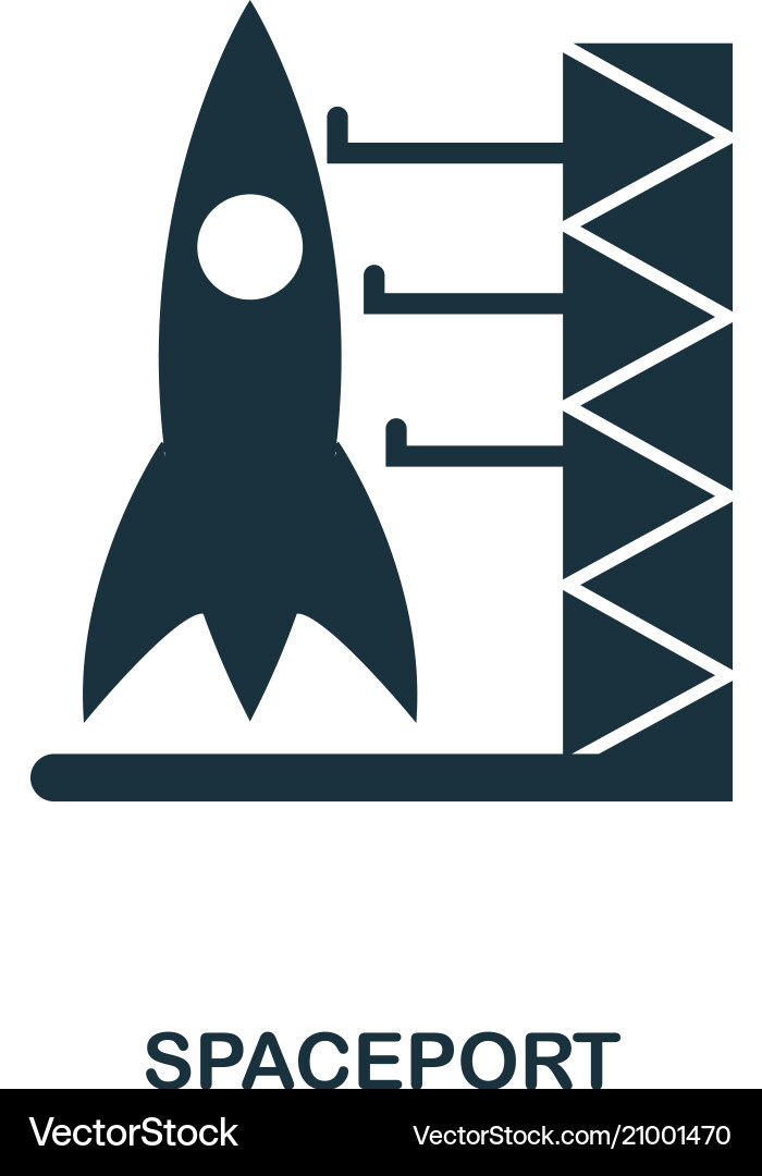 Spaceport icon flat style design ui vector image