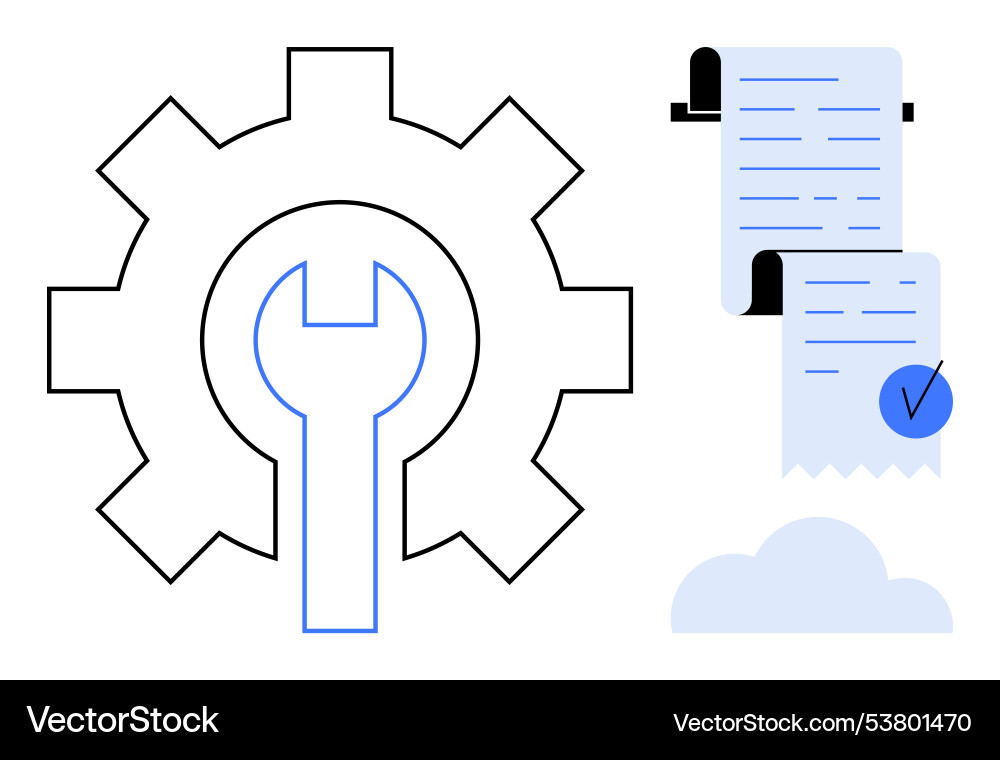 Technical support and process management Vector Image