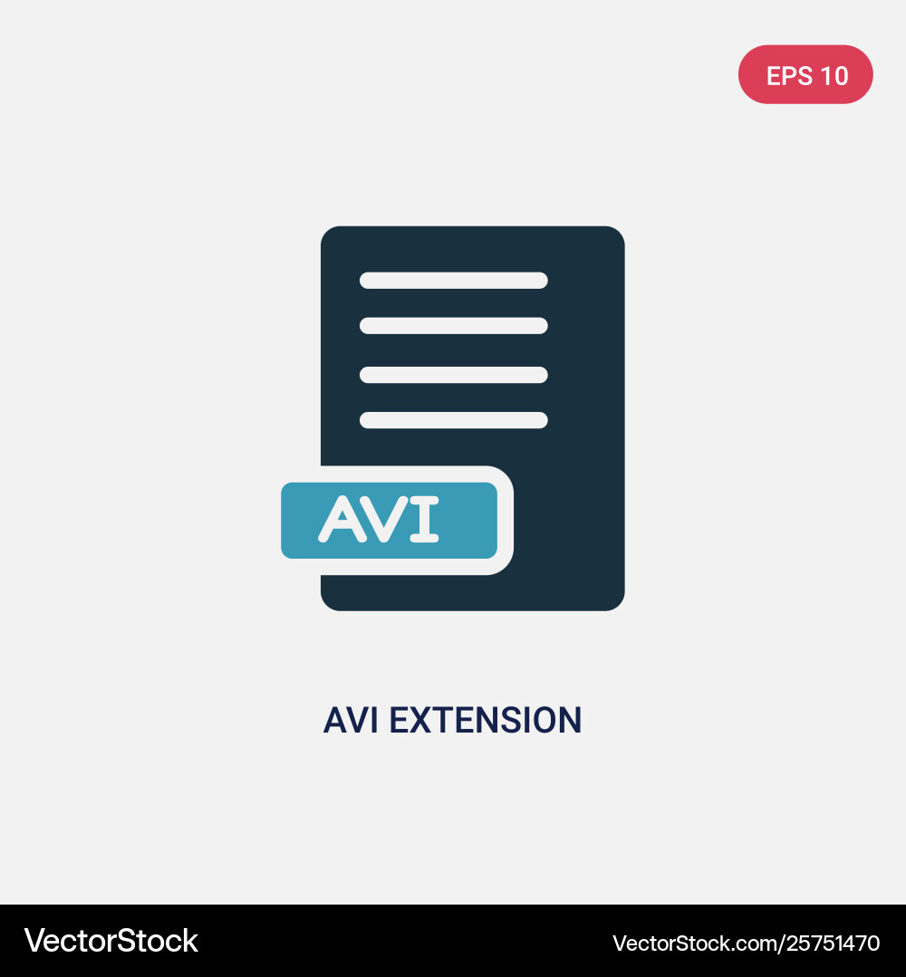 Two color avi extension icon from user interface Two color avi extension icon from user interface vector image