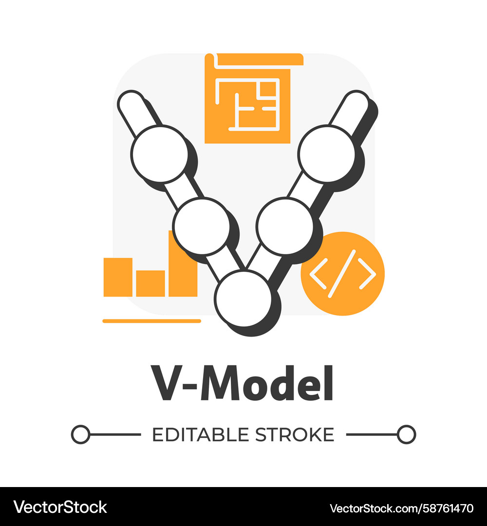 V-Model Data Binding Icon Vector Image