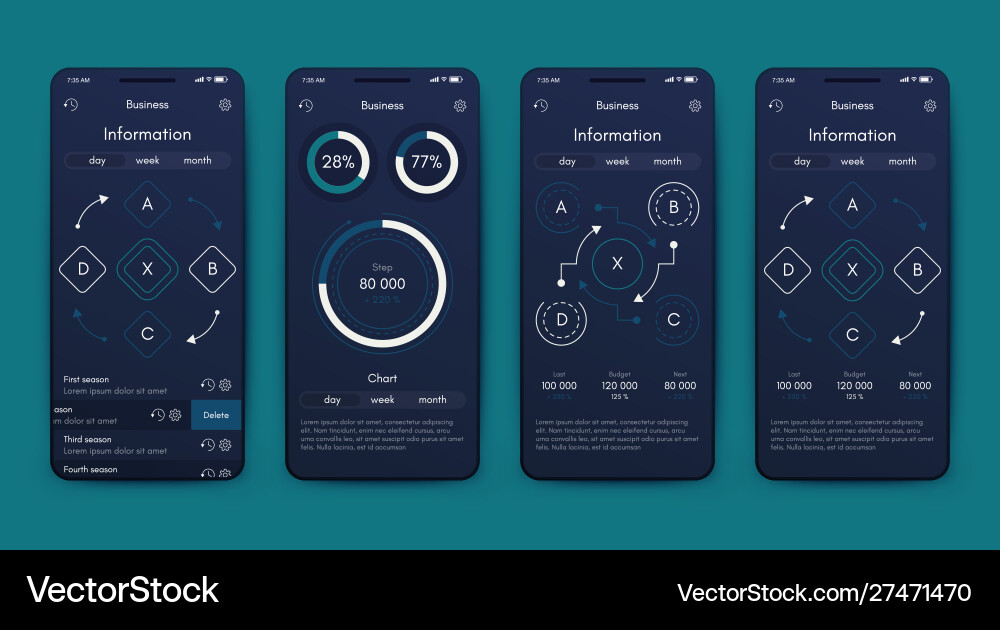 Verschiedene ui ux gui-Bildschirme und flache Web-Symbole Verschiedene ui ux gui-Bildschirme und flache Web-Symbole vektorbild