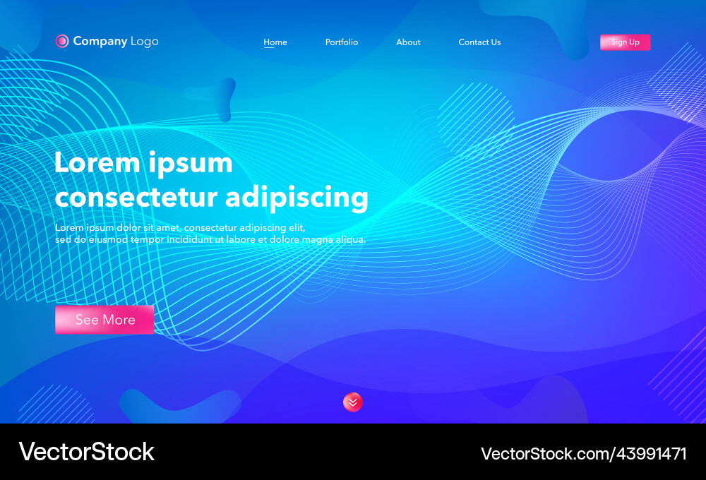 Abstract background website landing page template vector image