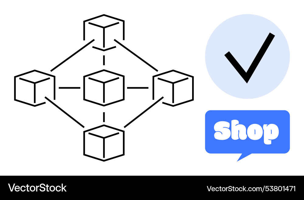 Abstract networking diagram with verified vector image