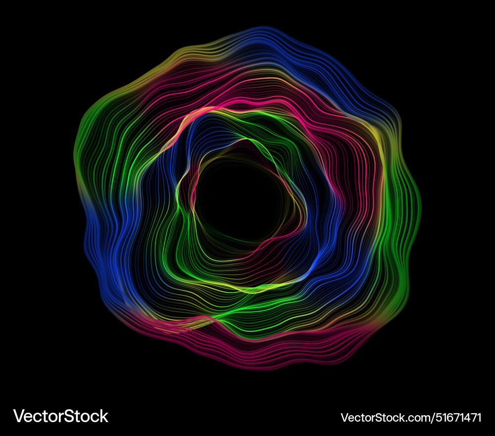 Abstract writhing circle lines of different Vector Image