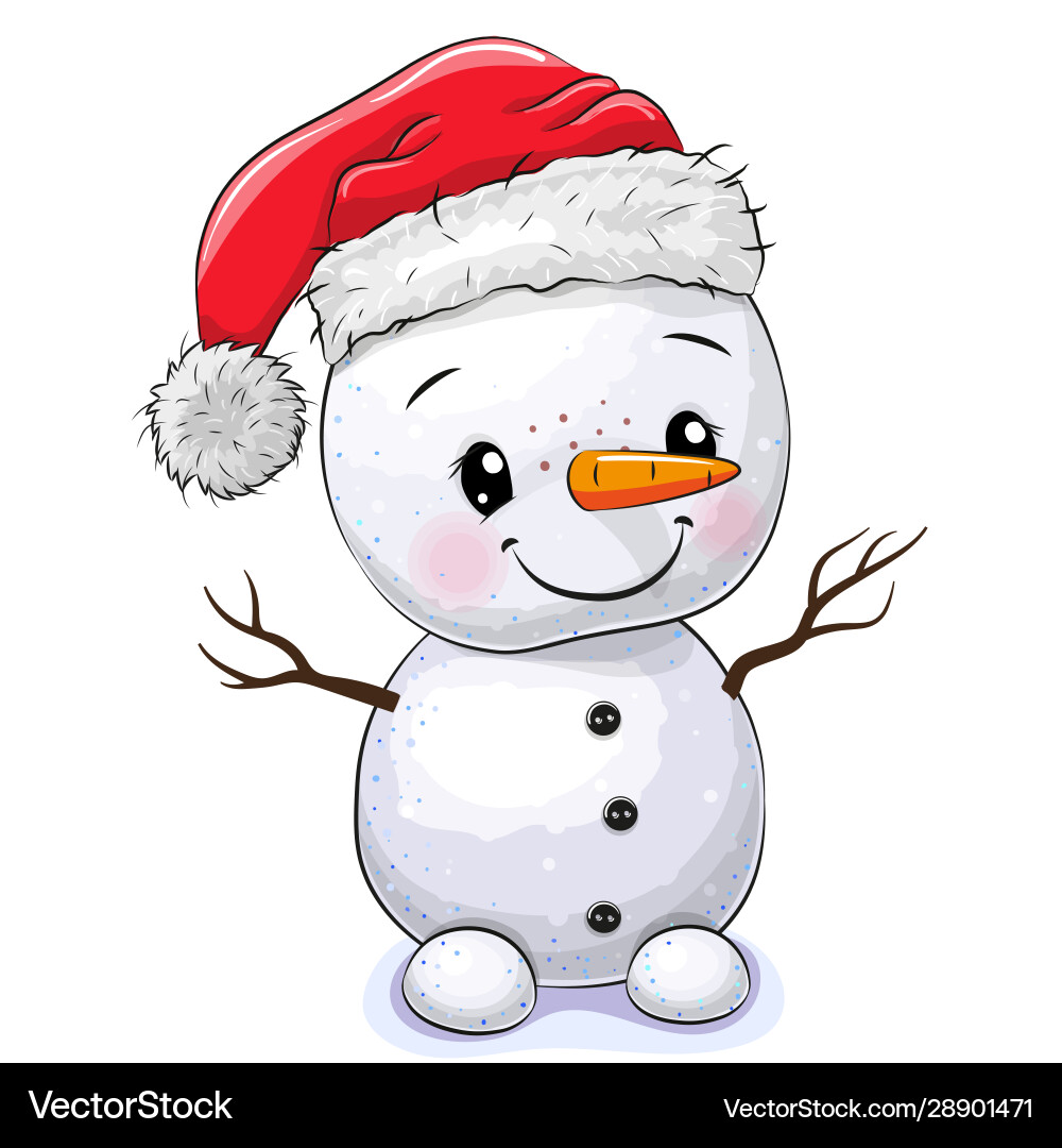Cartoon snowman isolated on a white background Cartoon snowman isolated on a white background vector image