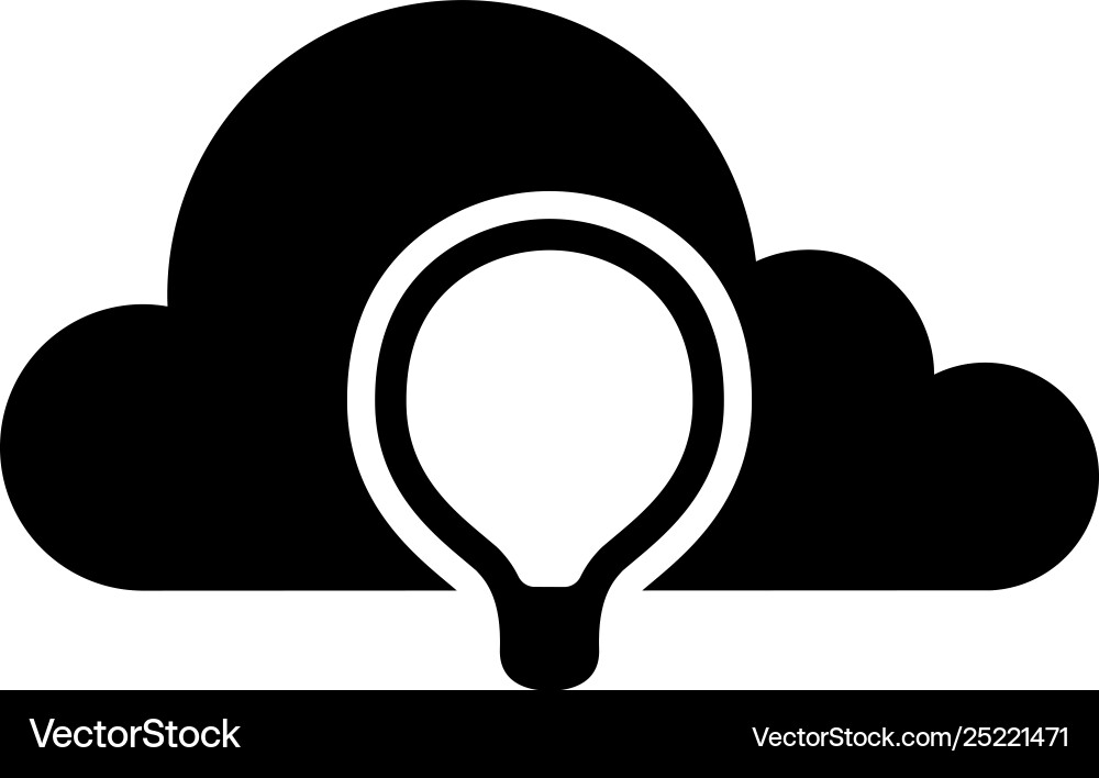 Cloud computing icon with a lightbulb symbol vector image