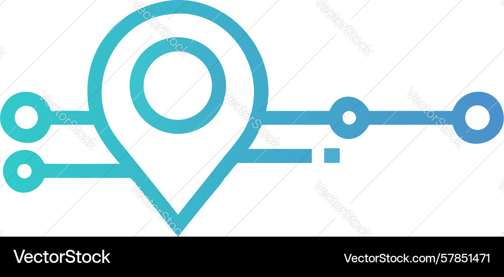 Connected location nodes for gps networking data vector image