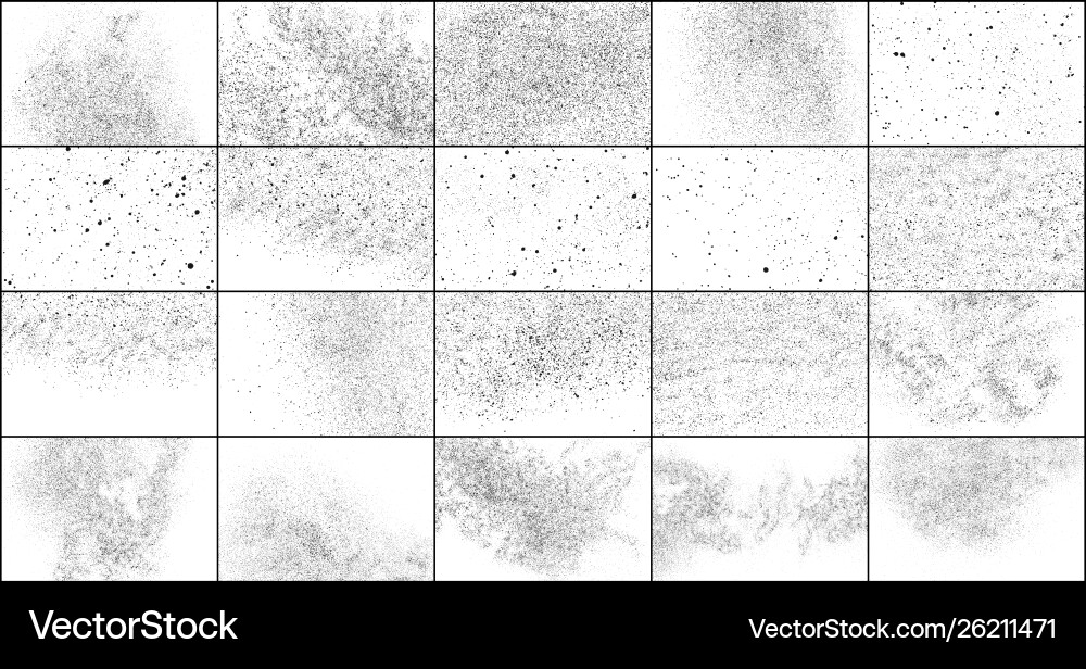 Dark rough noise particles set elements Dark rough noise particles set elements vector image