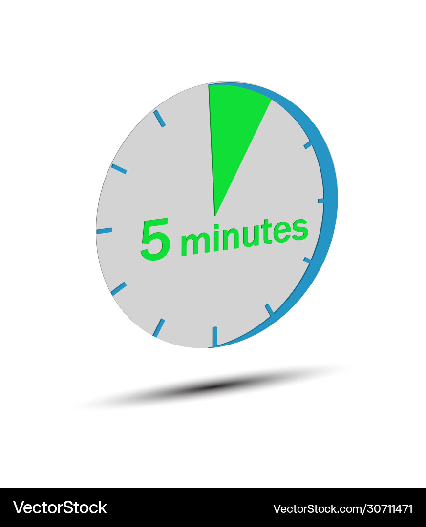 Dial scale with a value 5 minutes Vector Image