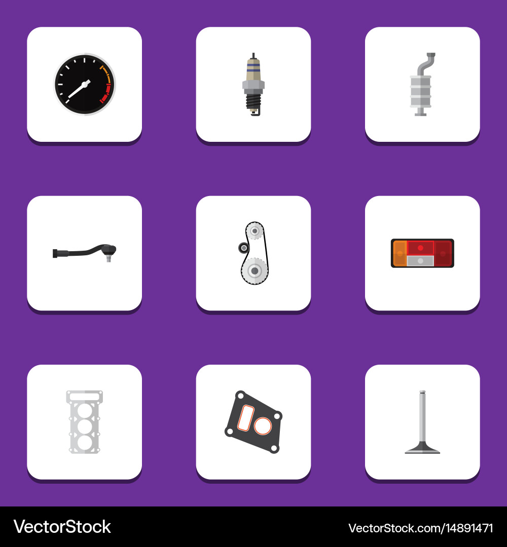 Flat component set of car segment tachometr Vector Image