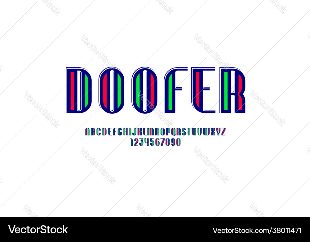Graphic trendy schriftarten multi farbigen alphabet Graphic trendy schriftarten multi farbigen alphabet vektorbild
