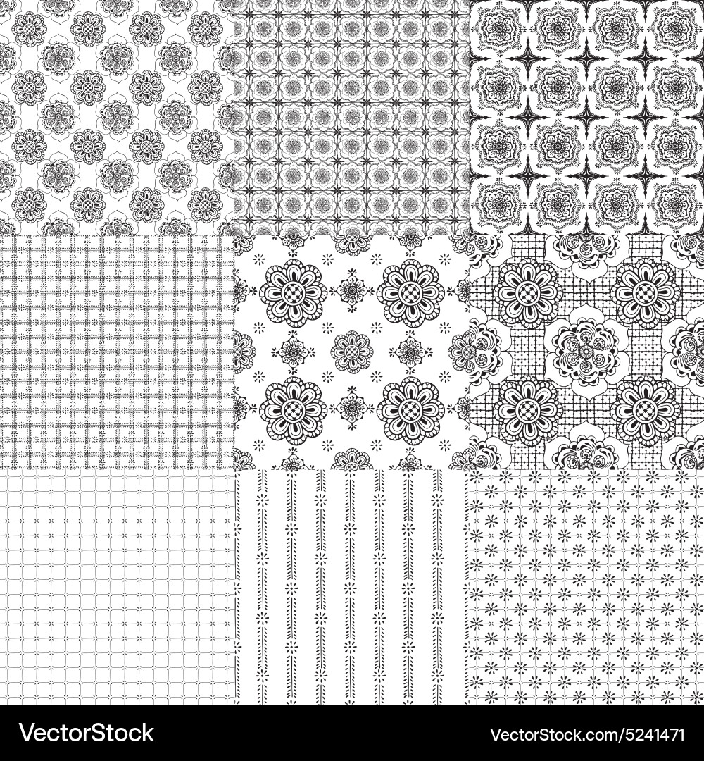 Indian Ornate Patterns vector image