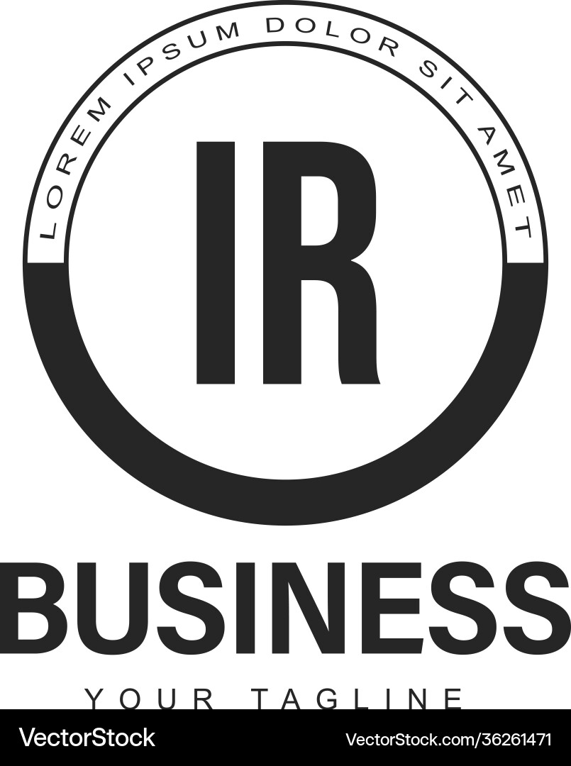 Ir initial a logo design with abstract style Vector Image