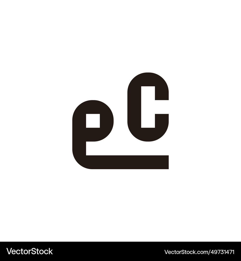 Letter e c curve unique geometric symbol simple Vector Image