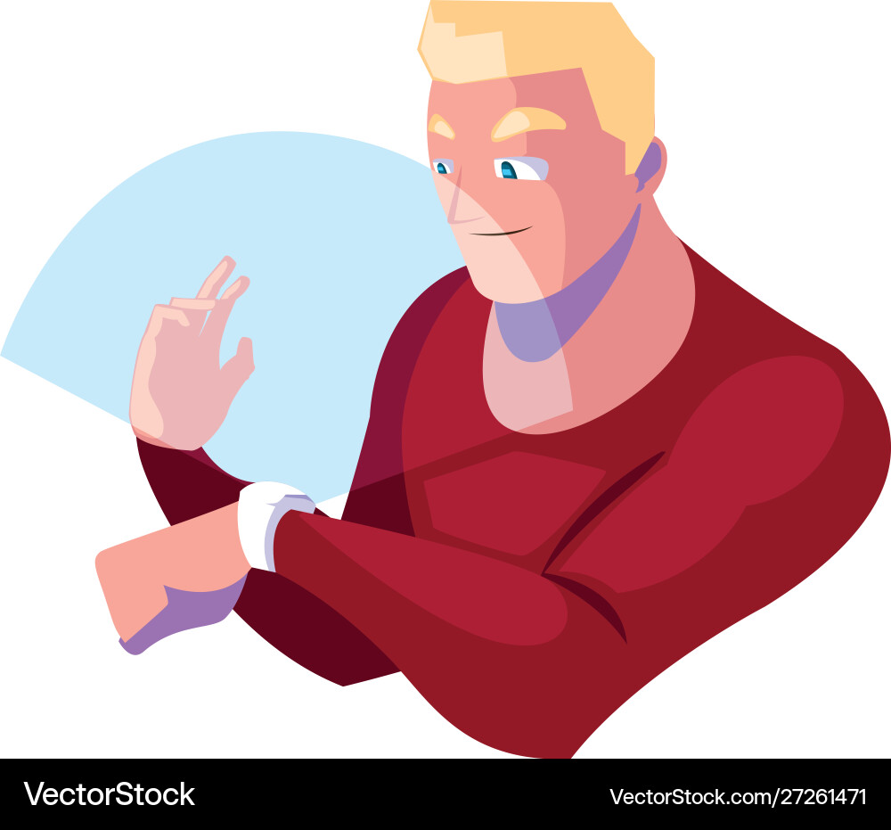 Man using technology augmented reality Vector Image