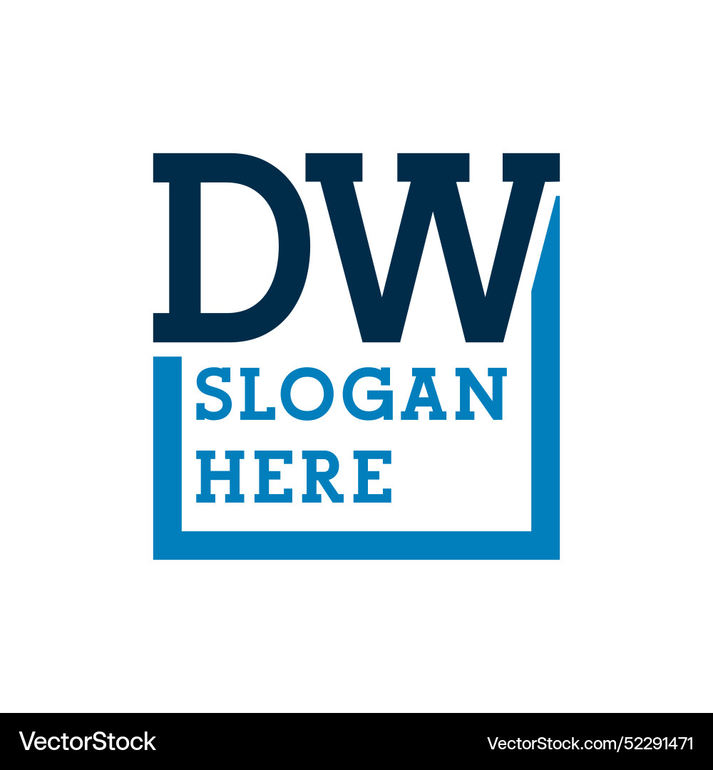 Minimal initials logo letters d and w dw initial Vector Image