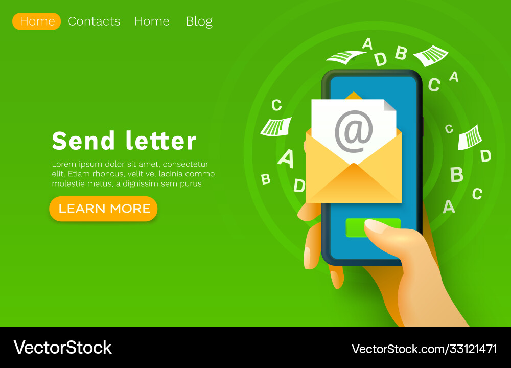 Mobile email message chat internet web site vector image