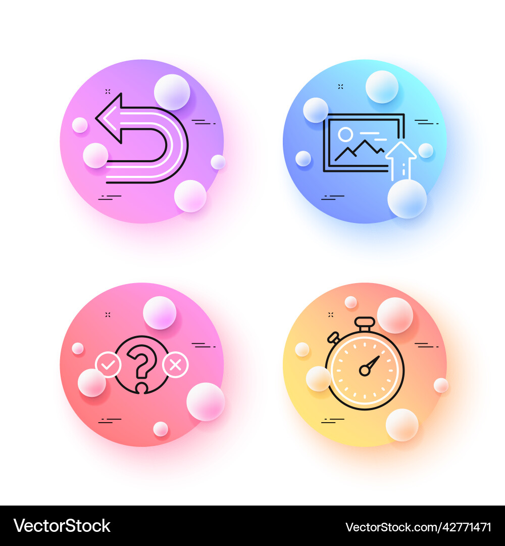Quiz test timer and upload photo minimal line Quiz test timer and upload photo minimal line vector image