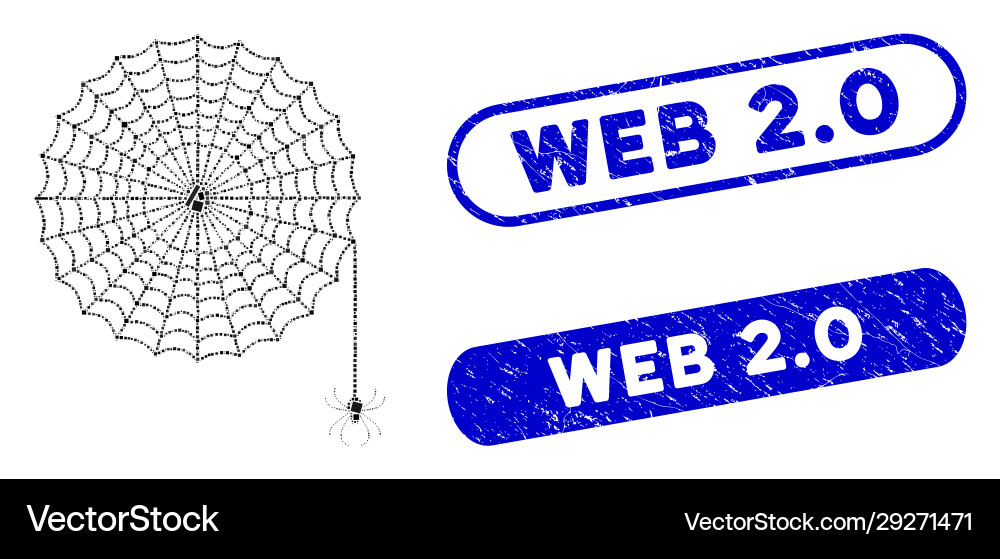 Rectangle collage spider net with textured web 20 Rectangle collage spider net with textured web 20 vector image