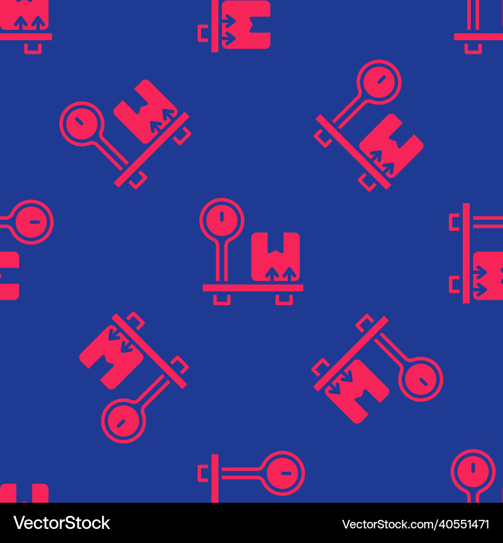 Red scale with cardboard box icon isolated Red scale with cardboard box icon isolated Vector Image