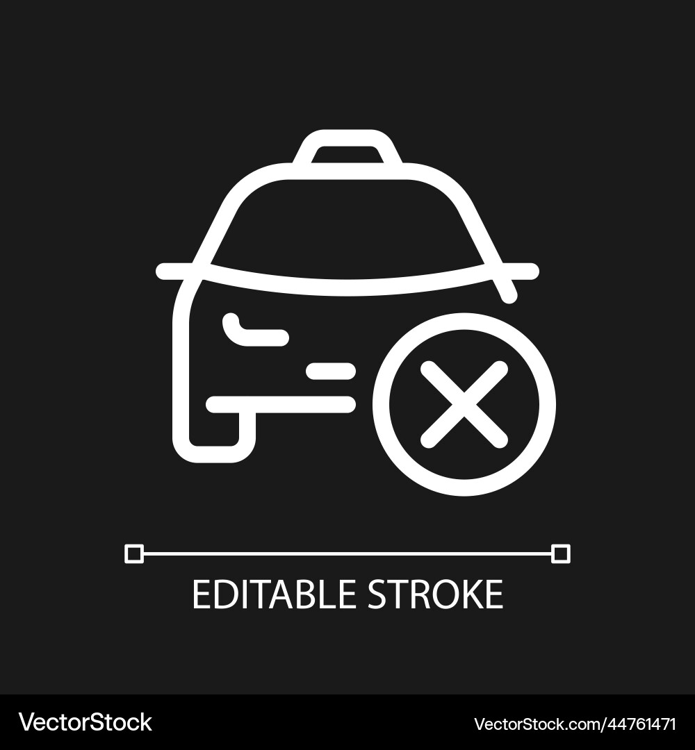 Rejected taxi order pixel perfect white linear ui Rejected taxi order pixel perfect white linear ui vector image