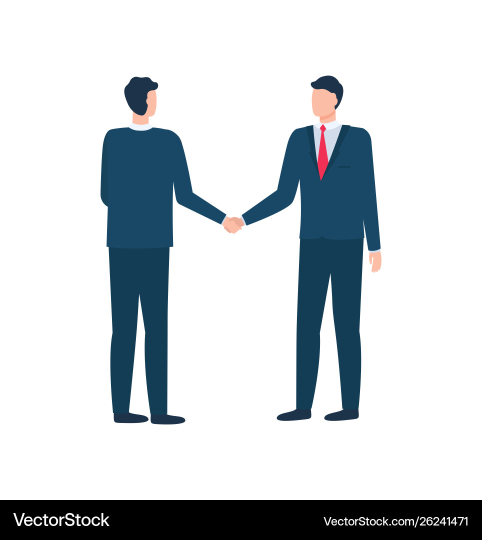 Representative characters shaking hands Vector Image