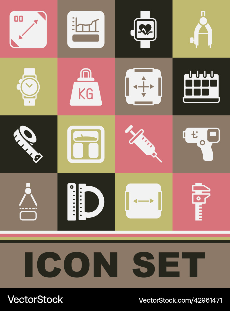 Set calliper or caliper and scale digital Set calliper or caliper and scale digital vector image