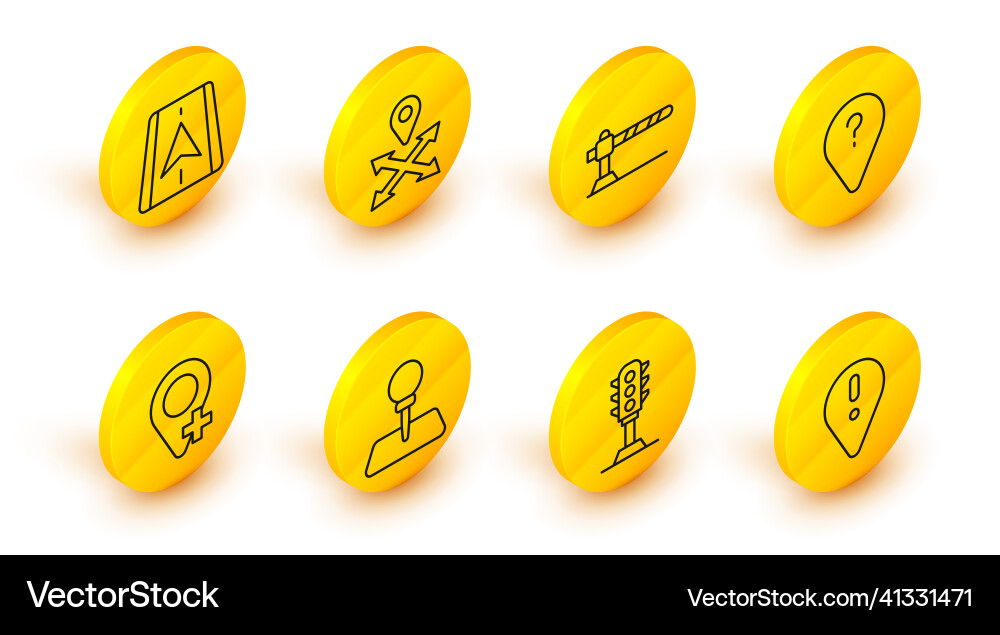Set line location with exclamation mark traffic Set line location with exclamation mark traffic Vector Image