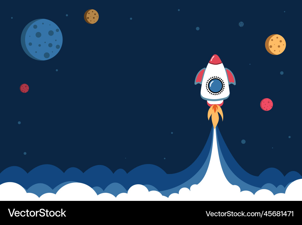 Spaceship rocket with copy space Spaceship rocket with copy space vector image