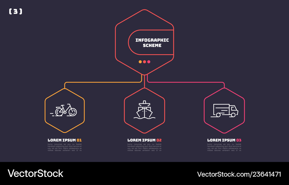 Thin line infographic scheme with 3 options Thin line infographic scheme with 3 options vector image