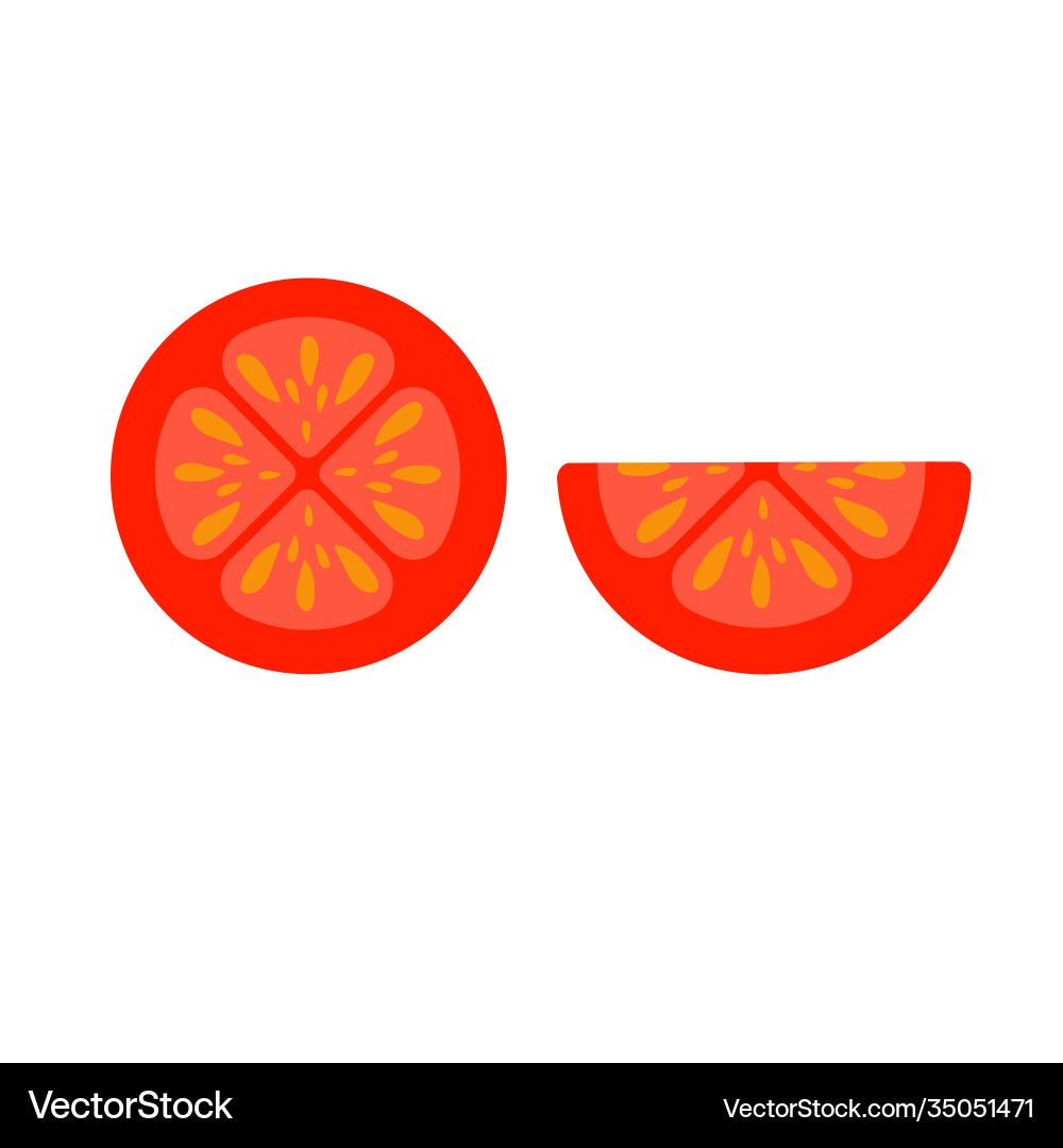 Tomato slice red color file for web vector image