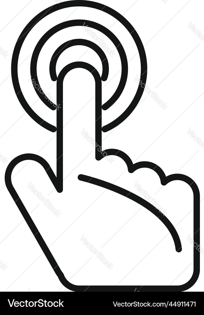 Touch button icon outline computer Touch button icon outline computer vector image
