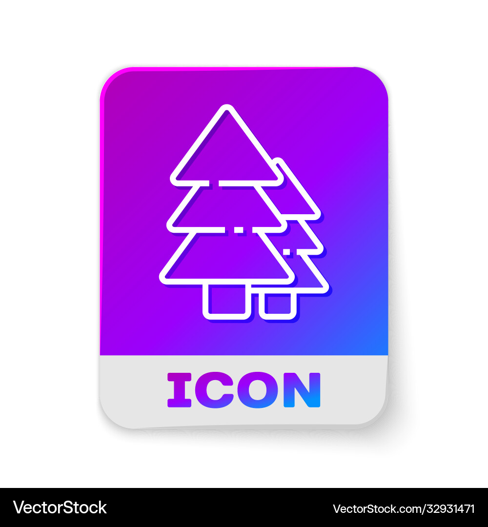 White line tree icon isolated on background White line tree icon isolated on background Vector Image