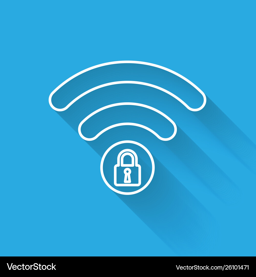 Wifi Lock Icon - Secure Network vector image