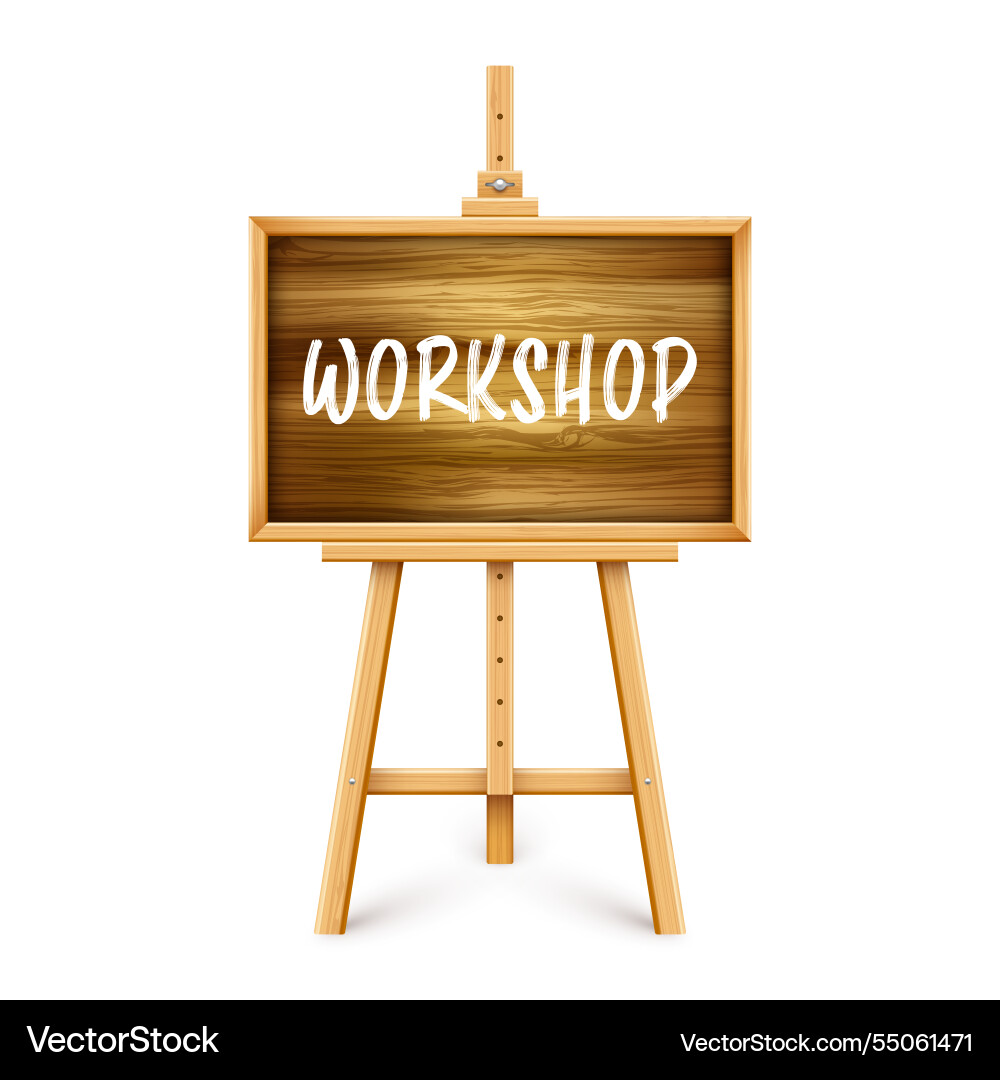 Wooden chalkboard on easel blackboard Wooden chalkboard on easel blackboard vector image