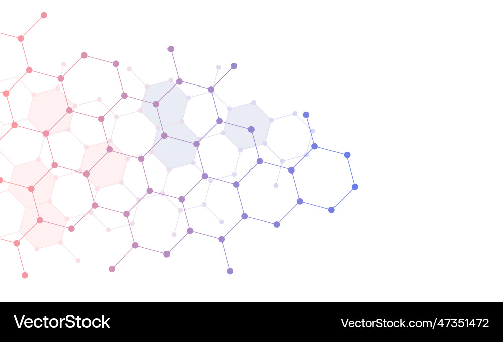Abstract gradient connection hexagon background vector image
