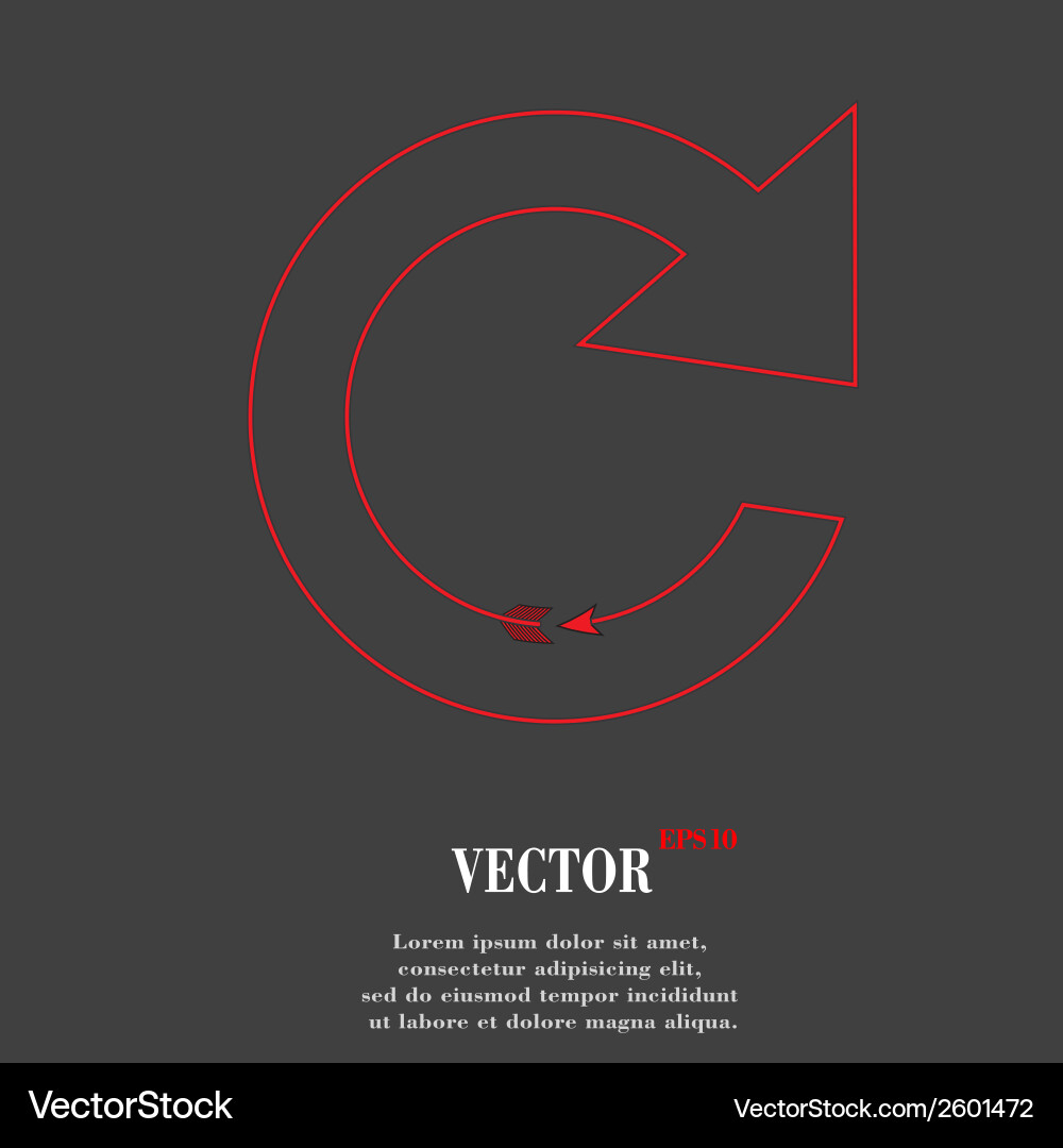 Arrow update flat modern web button and space Vector Image