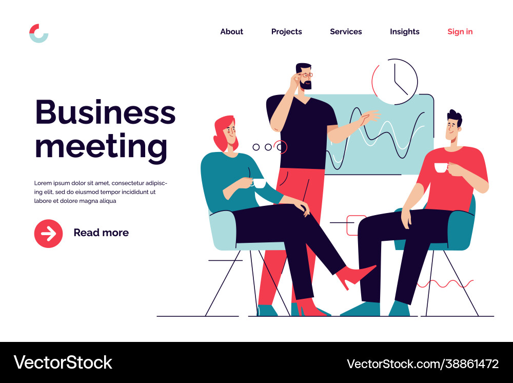 Business concept flat style outline Business concept flat style outline vector image